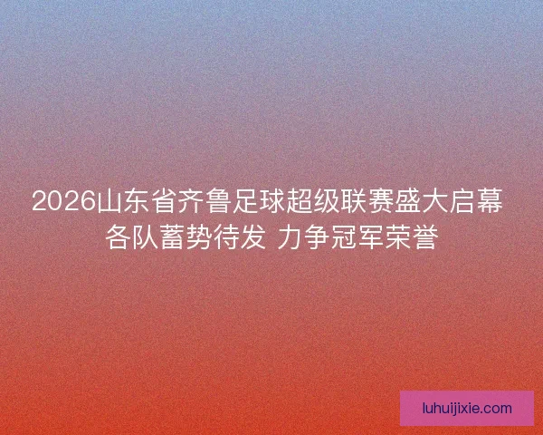 2026山东省齐鲁足球超级联赛盛大启幕 各队蓄势待发 力争冠军荣誉