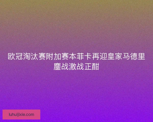 欧冠淘汰赛附加赛本菲卡再迎皇家马德里鏖战激战正酣